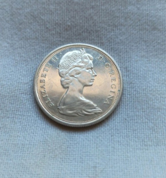 1966 Canada 50 Cents Elizabeth II Sterling silver
