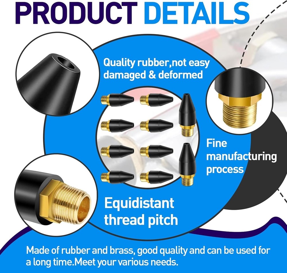 10 Pcs Rubber Air Nozzle Tips for Blow Guns