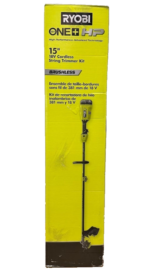 RYOBI ONE+ HP 18V Brushless 15 in Attachment Capable String Trimmer Kit P20220