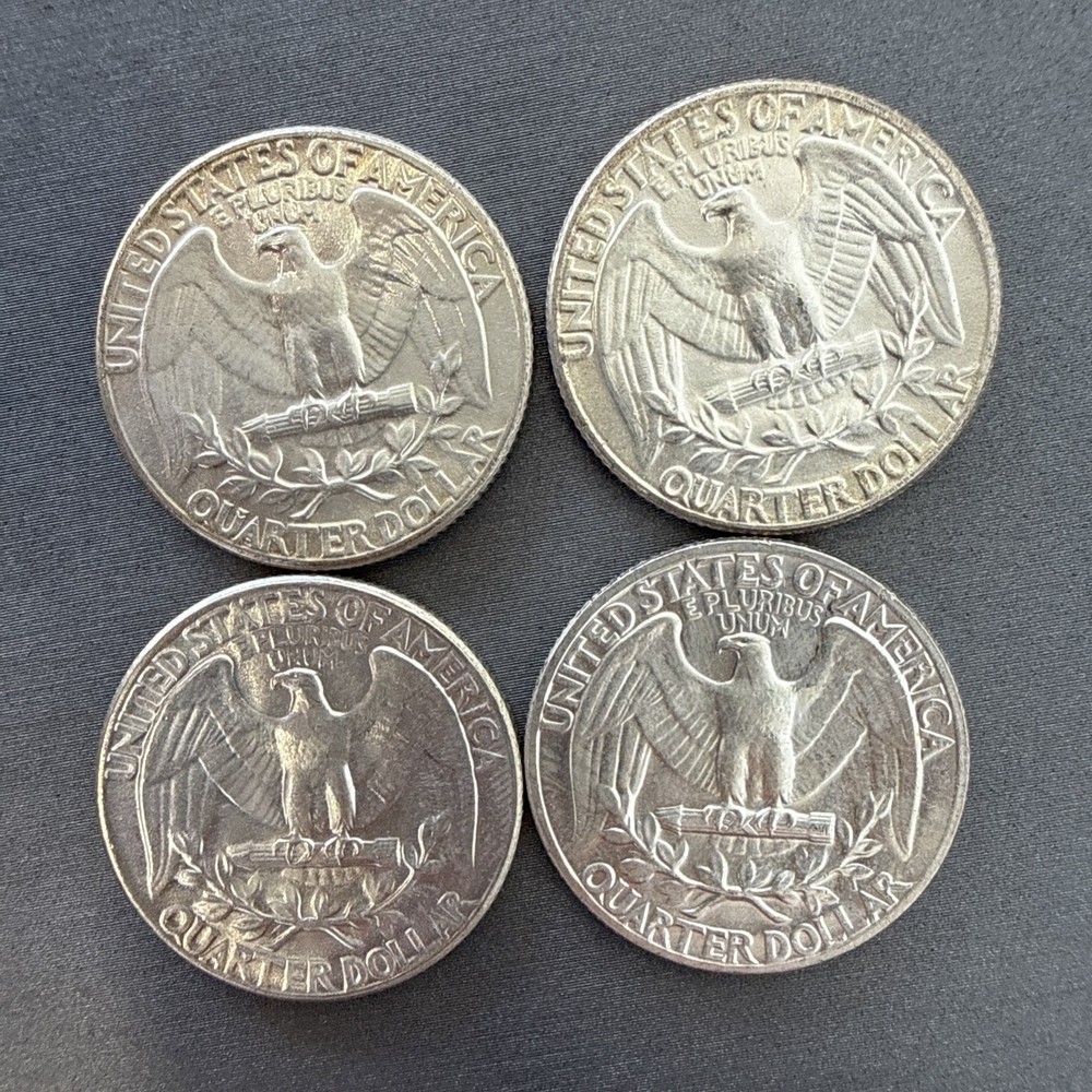 1964 P 4 Silver Washington Quarters