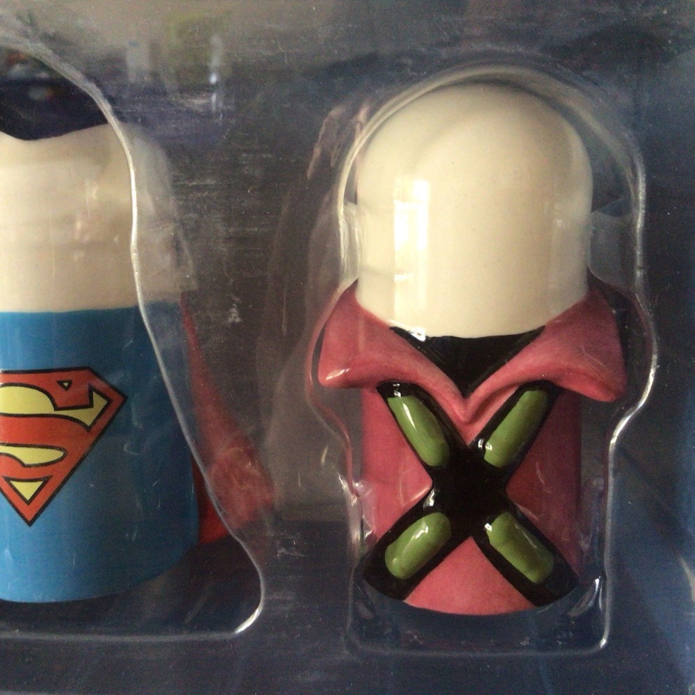 DC Comics Stylized Superman vs Lex Luthor Salt & Pepper Shakers