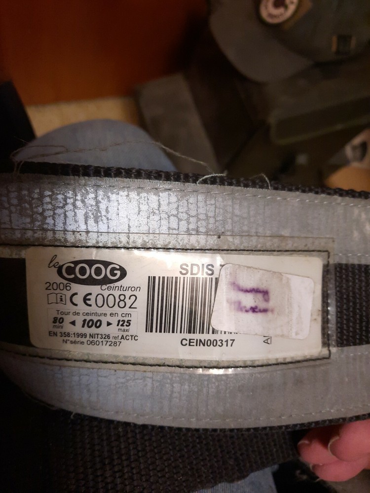 French Fire Brigade Surplus Safety Belt, Used