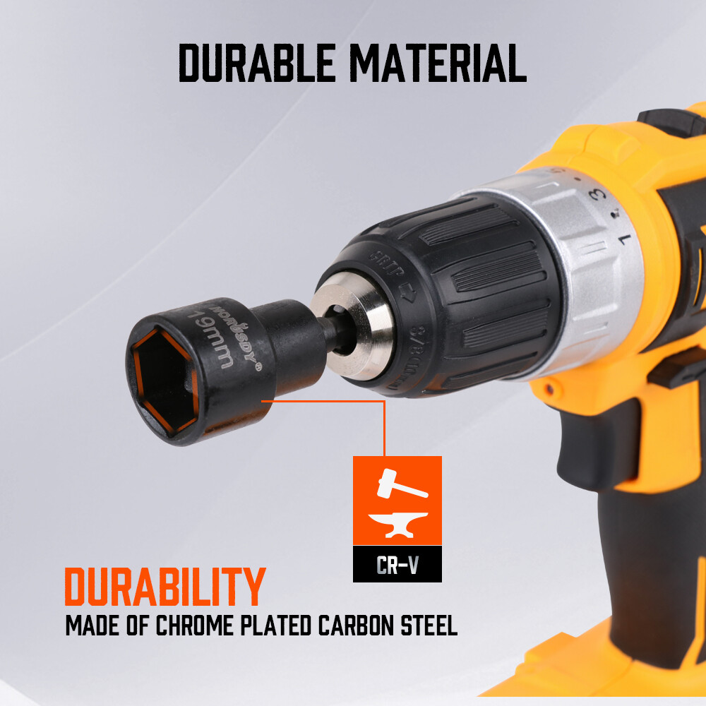 2-Pcs 3/4" Hex Bit Scissor Jack Attachment RV Camper Trailer Cargo Drill Socket