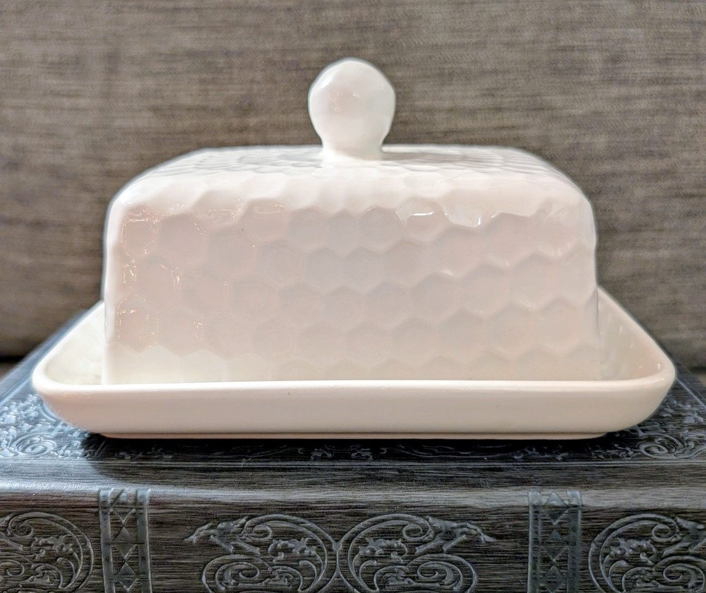 THL White Covered Butter Dish