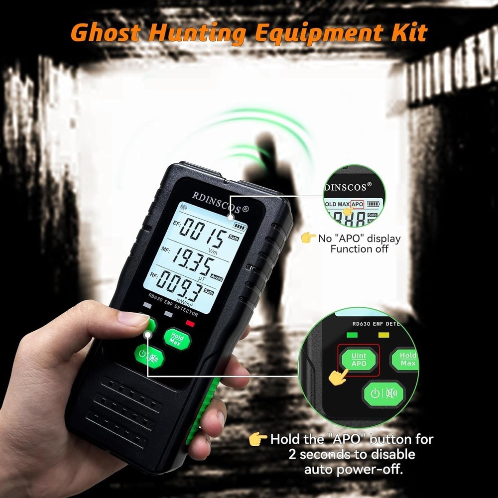 Smart EMF Meter for Home & Office: Three Radiation Detection with Mute Function