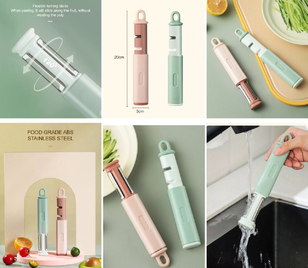 2 in 1 Kitchen 2 Stage Knife Sharpener Stainless Steel Multi-function Peeler US