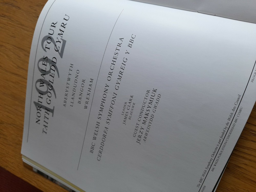 BBC Welsh Symphony Orchestra - Tour Programme 1992 vgc