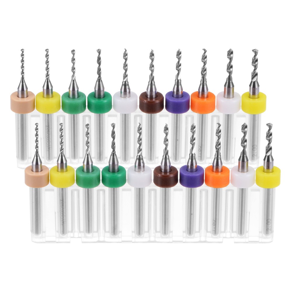 20 Sets 1.1mm-2.0mm Carbide CNC Engraving Circuit Board Micro PCB Drill Bits