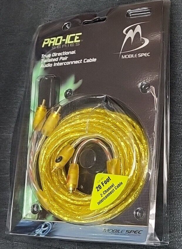 20FT  MOBILE SPEC AUDIO  INTERCONNECT CABLE TWISTED 2-Channel PRO-ICE [T223]