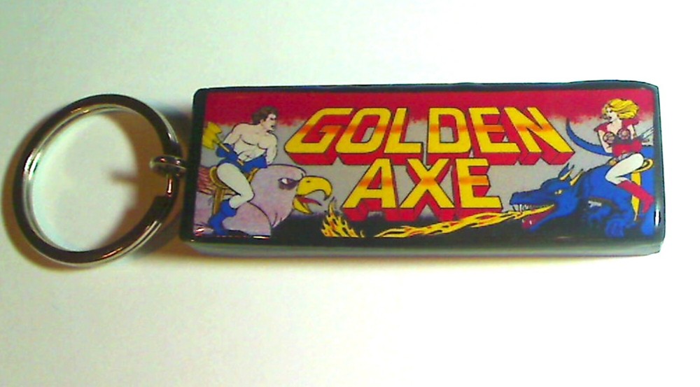 Golden Axe Arcade Marquee Coin Door accessory Keychain