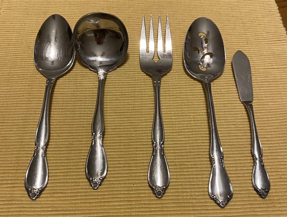 Oneida Community Stainless CHATELAINE Serving Spoons, Fork, Gravy, Butter     b