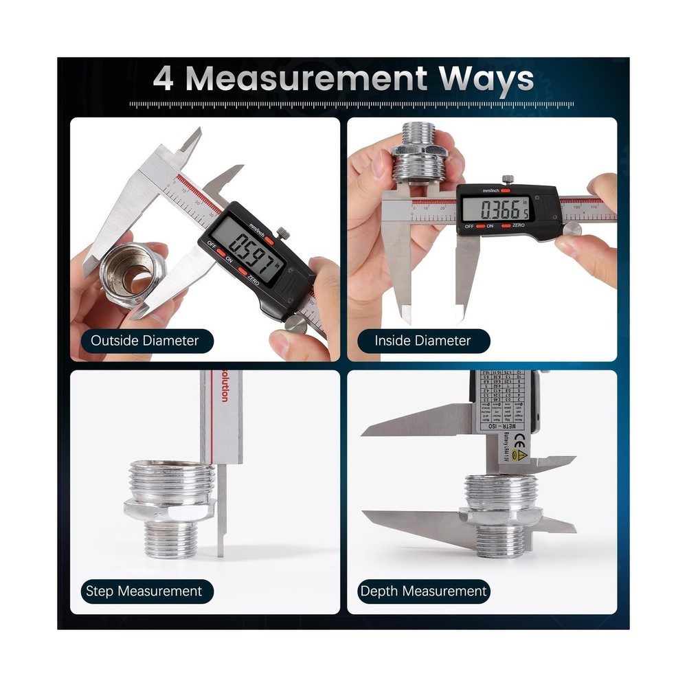 Housolution Digital Caliper 12 Inch, Caliper Measuring Tool with Large LCD Sc...