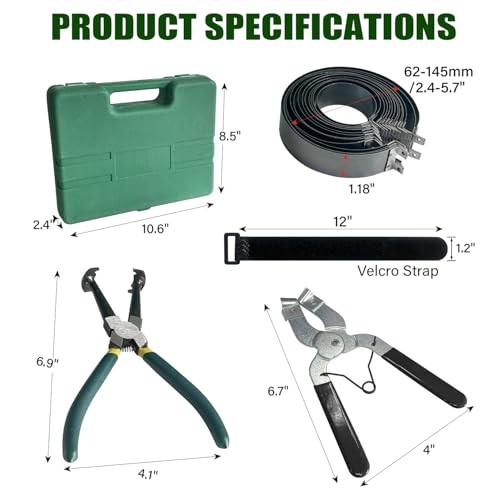 Auto Engine Piston Ring Compressor Tool Set with Piston Installer Pliers and
