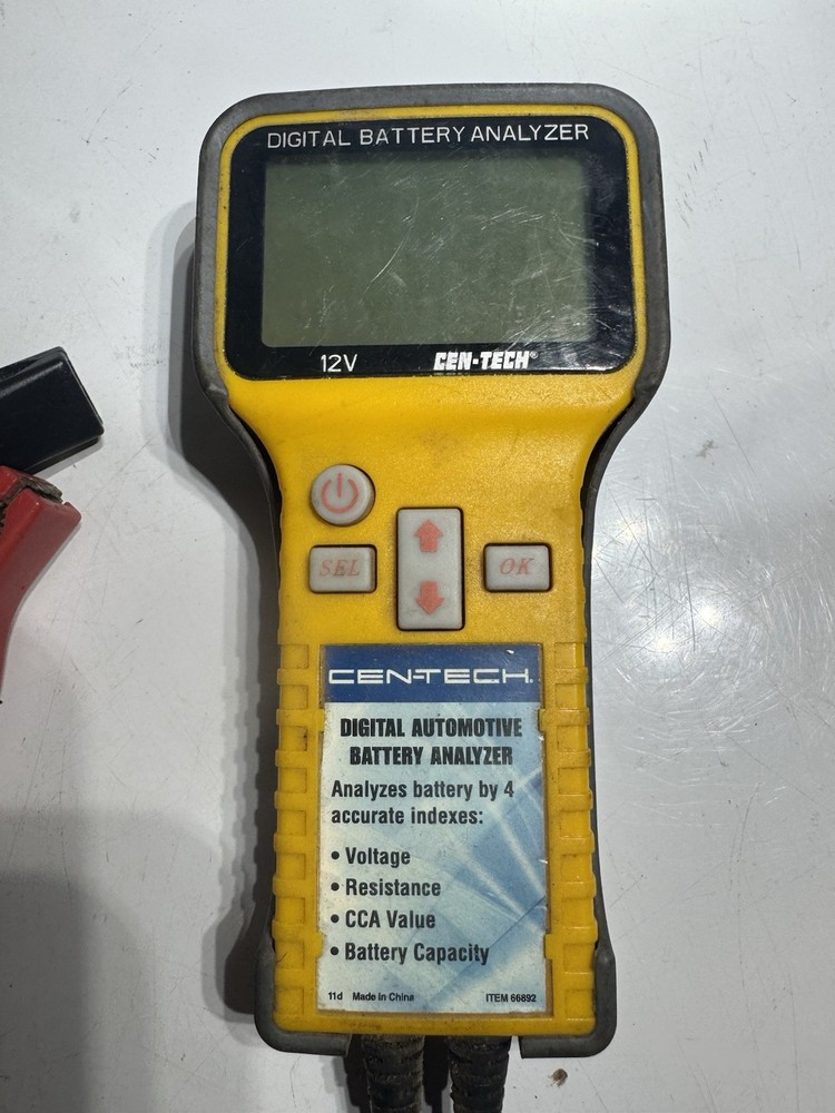 Cen Tech Digital Battery Analyzer Automotive Tested And Working