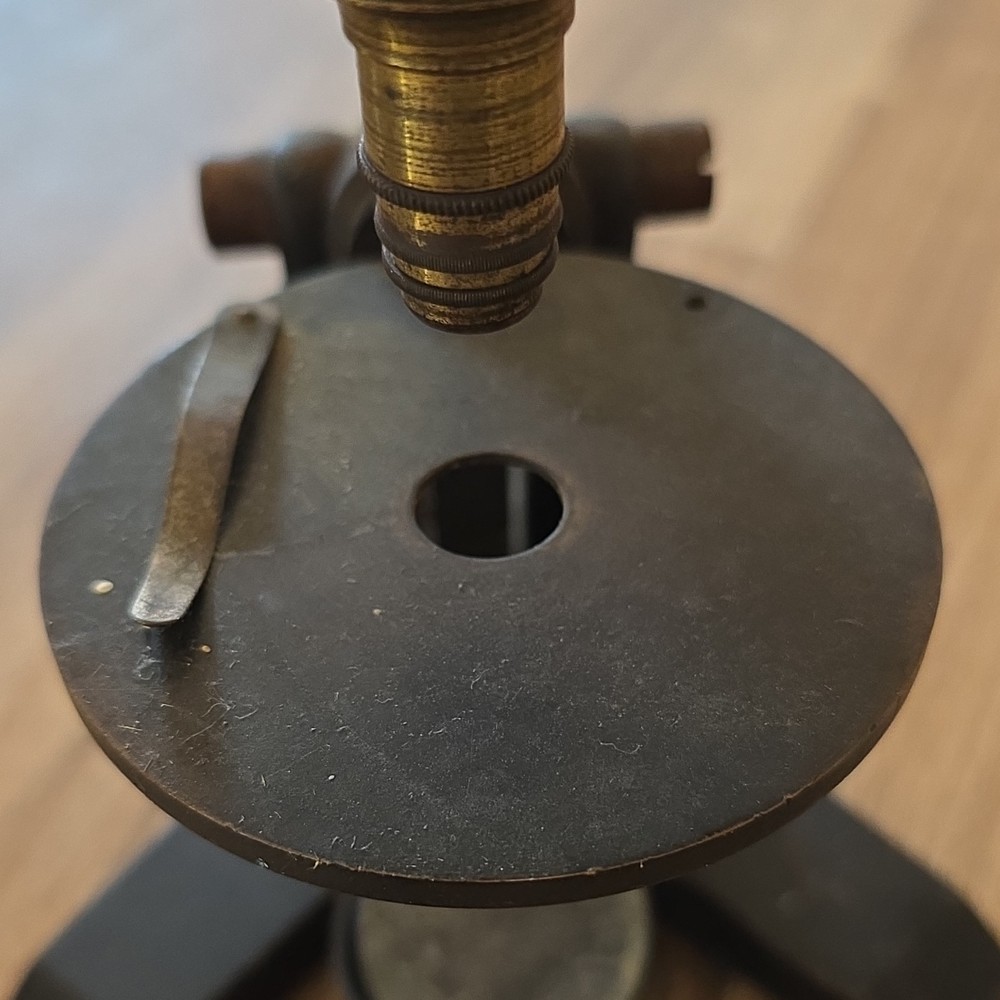 Antique Brass Microscope Multiple Objective Lenses Pre-1930 Original