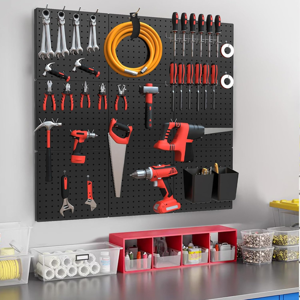 Peg Board 4 Pack with 32 Pcs Hooks