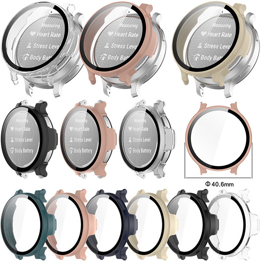Full Cover Tempered Glass Screen Protector Case For Garmin Lily2 Active Watch