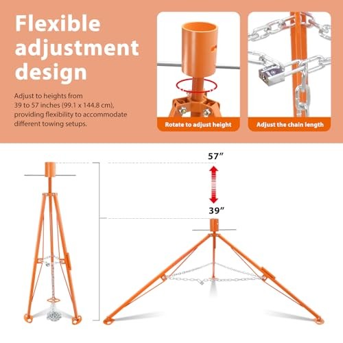 Gooseneck Tripod Stabilizer for 5th Wheel or Trailer, Adjustable Stabilizer
