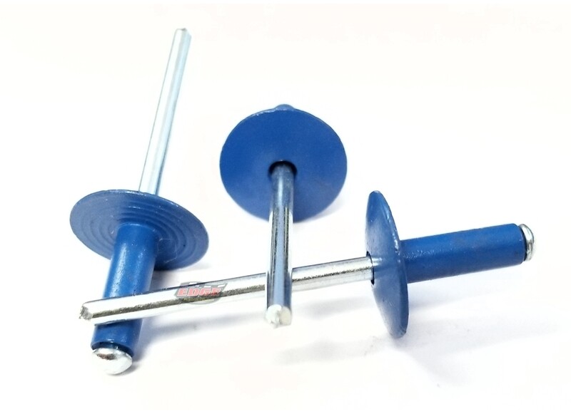 Chevron Blue 3/16" Rivet Large Head Exploding Banana Peel Aluminum Pop Rivets...