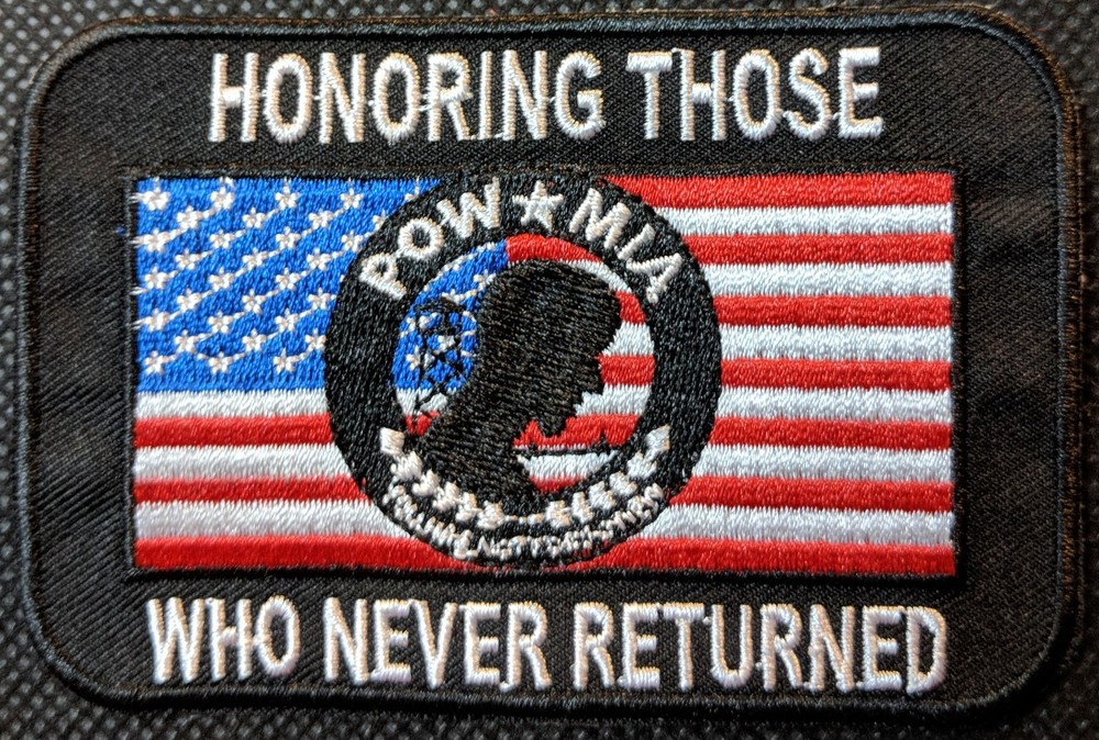POW MIA Honoring Those Never Returned Embroidered Biker Patch