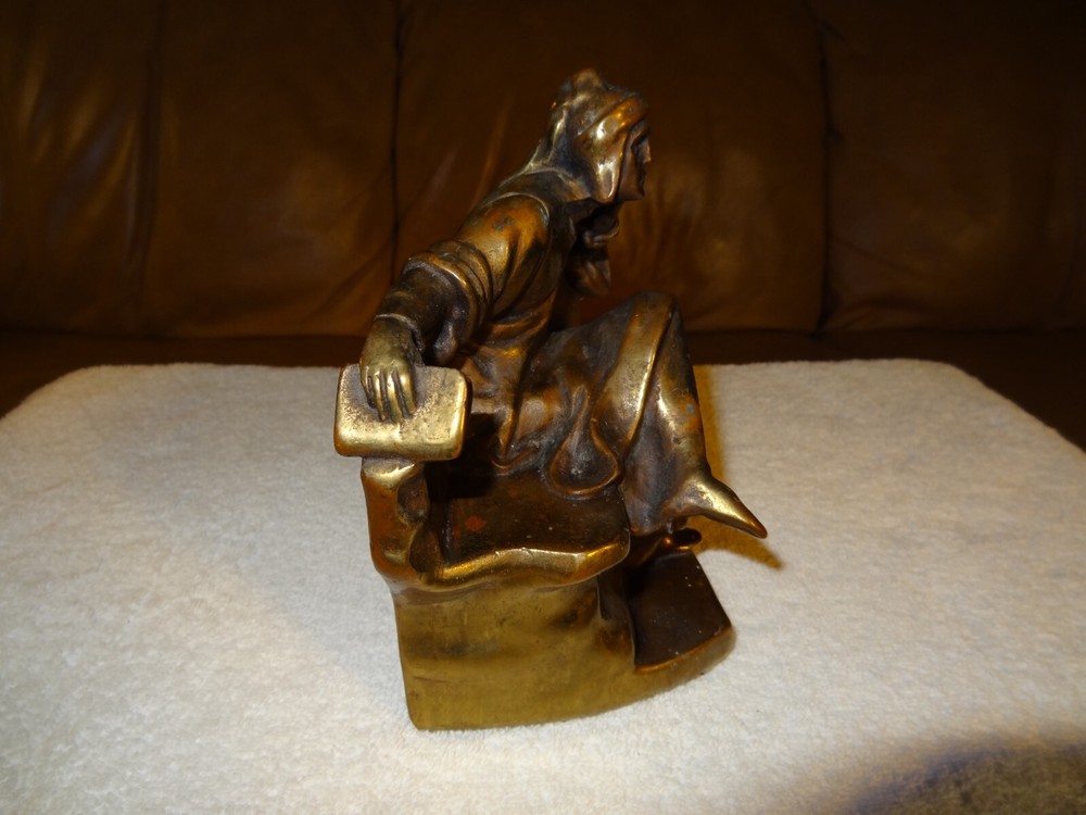 Dante Seated Cast Bronze Bookend (Single) Art Deco