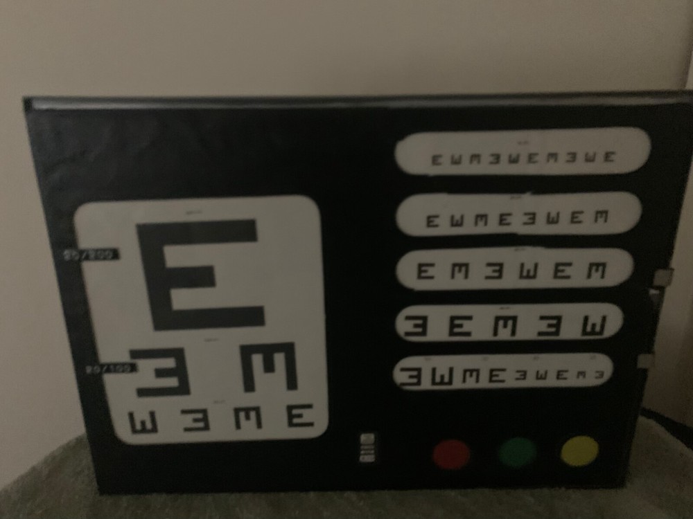 Vintage Optical Vision Visual Acuity Chart Eye Chart Light Box