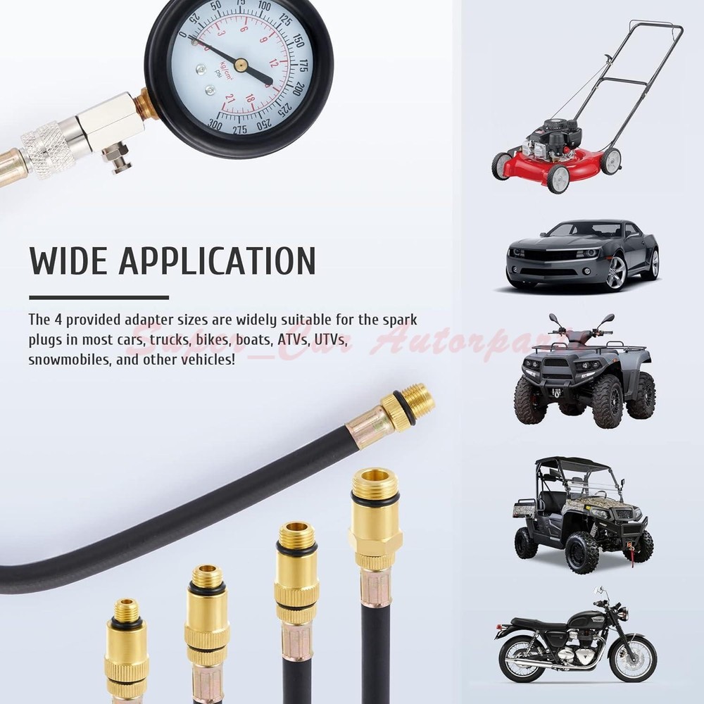 Petrol Engine Cylinder Compression Tester Kit for Automotive Motorcycle Tool Kit