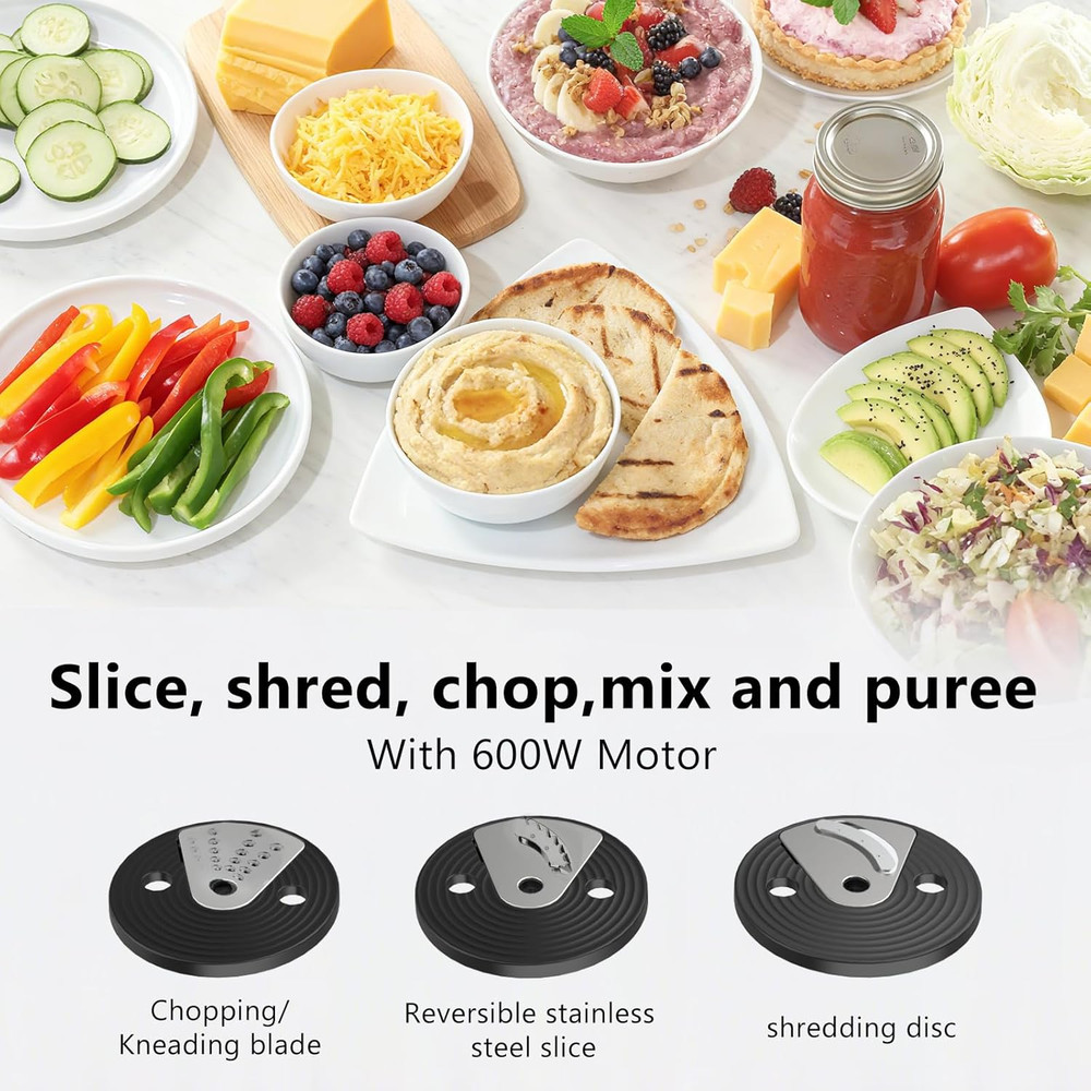 SMART FOOD PROCESSOR AND VEGETABLE CHOPPER, 12 CUP BOWL 6 FUNCTION