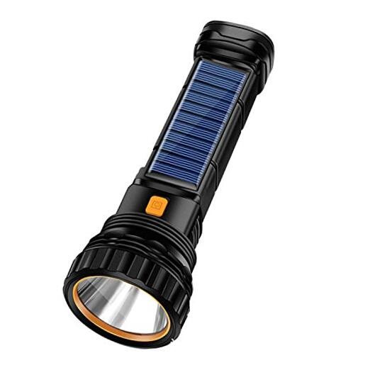 Solar/Rechargeable Multi Function 1000 Lumens LED Flashlight, with 1PCS Black