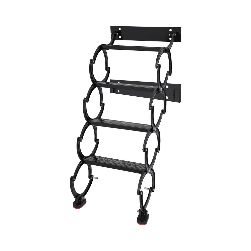 4 Steps Wall Mounted Attic Ladder, Pull Down Telescoping Step Ladder, Black New