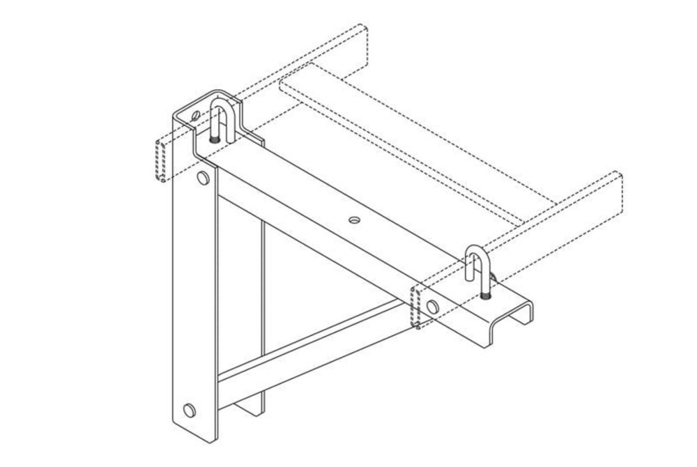 CPI Chatsworth 11746-712 Triangular Support Bracket For Cable Runway Steel 12" B