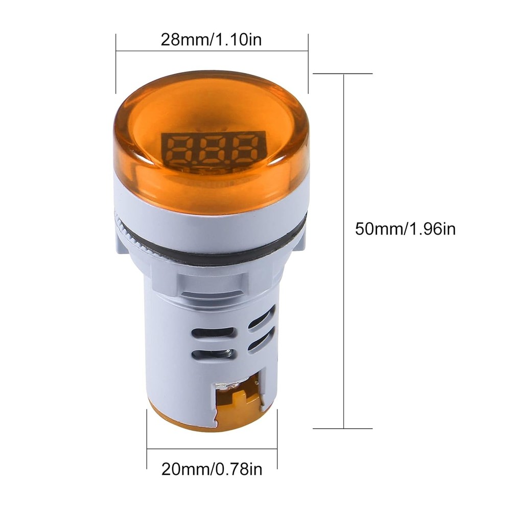 3pcs AC Voltage Display Digital LED Voltmeter Yellow,Green,Red
