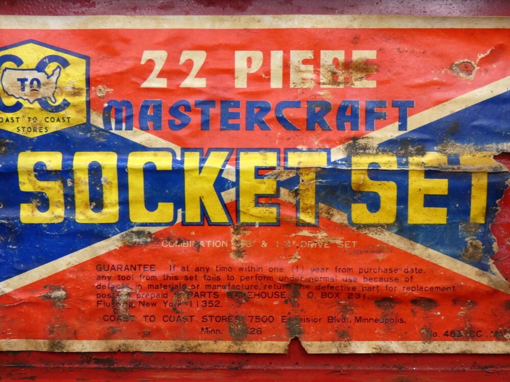 Vintage Mastercraft Coast to Coast Wrench and Socket Set Tool Box