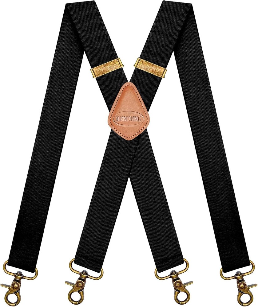 Suspenders Heavy Duty X-Back Adjustable Elastic with Swivel Hooks for Men