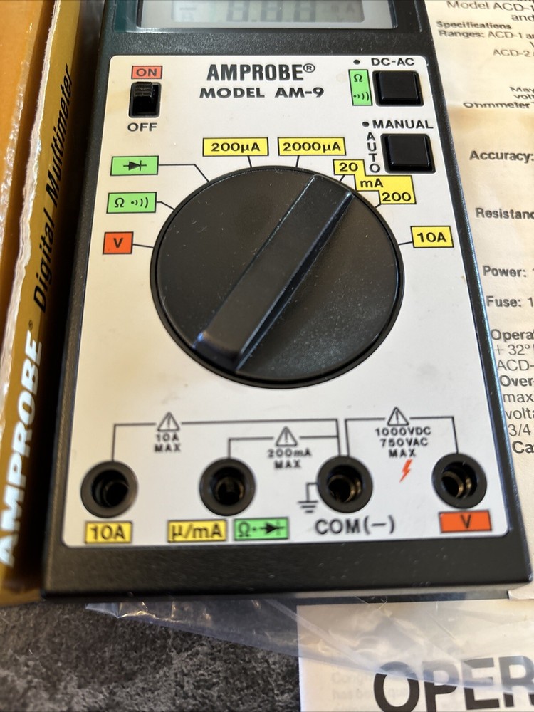 Amprobe Model AM-9 Digital Multimeter With Accessories #DD