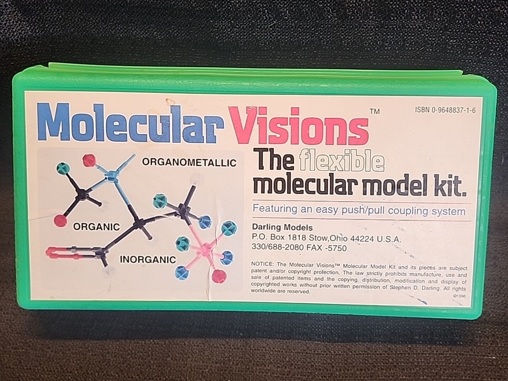 1996 Molecular Visions Flexible Molecular Model Kit Darling Models *READ* (T105)