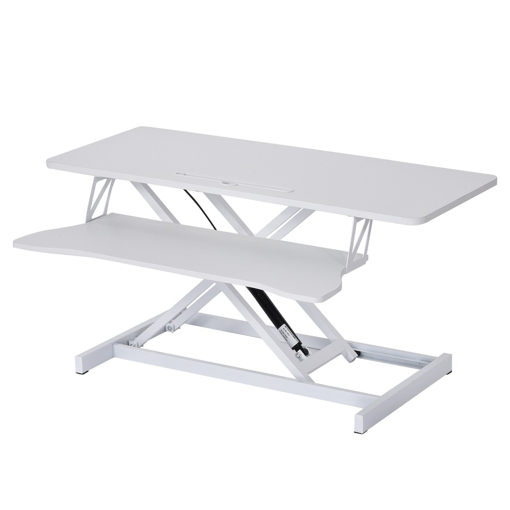 37" Height Adjustable Office Desk Riser Black Standing Desk Converter