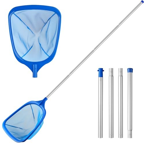 Tavaleu Pool Skimmer Net,Deep Pool Leaf Net with Reinforced Frame, Large Blue
