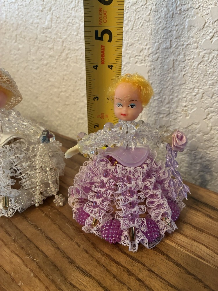 2 Safety Pin Beaded Ladies
