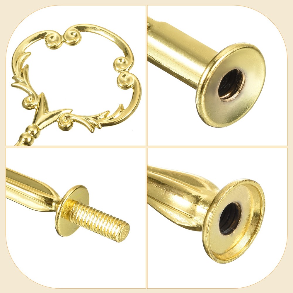 3 Set Cake Tray Stand Handle Plate Hardware Fitting 3-Tier Sunflower Gold