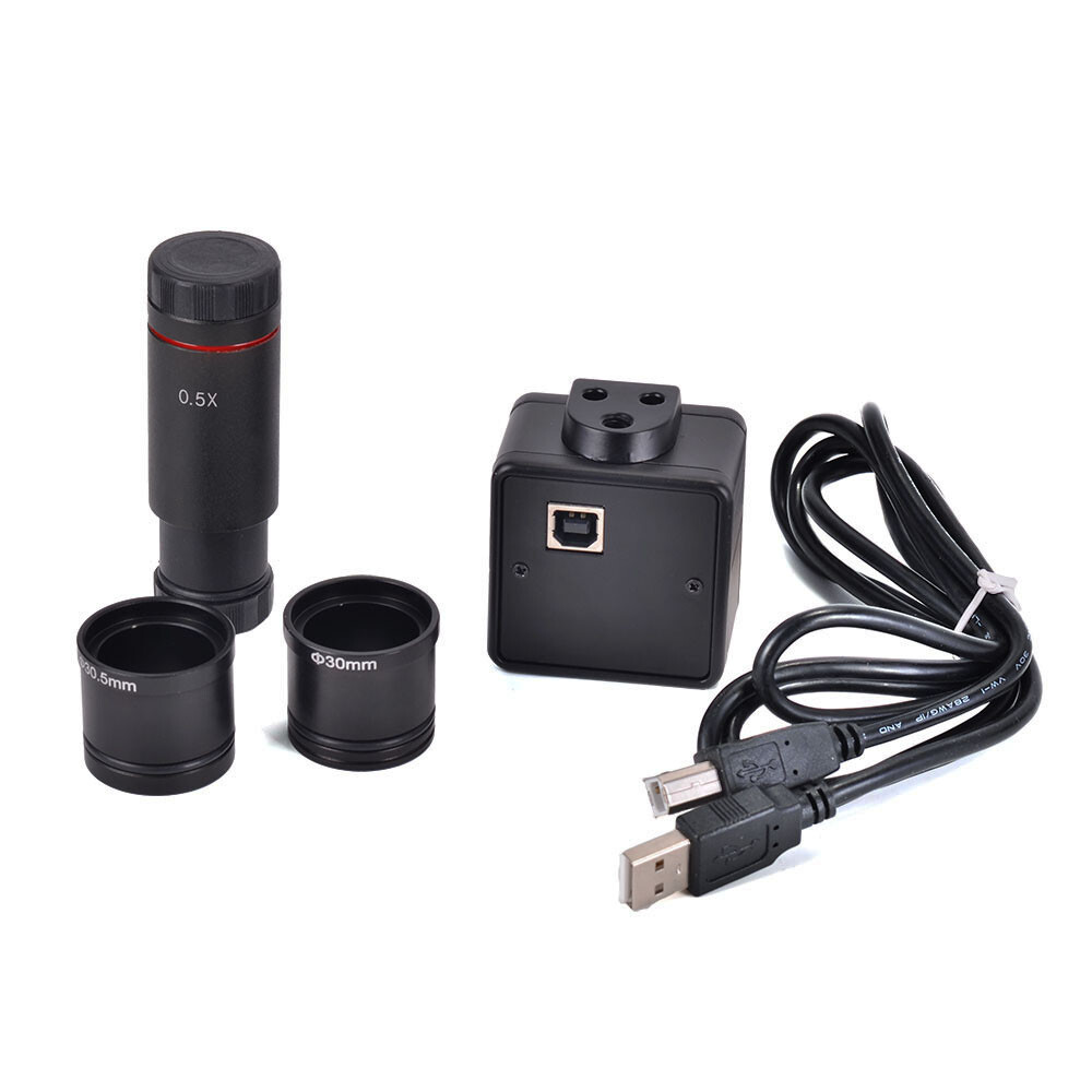 CMOS Camera HD 5MP USB Digital Electron Microscope Eyepiece W/C Mount Adapter