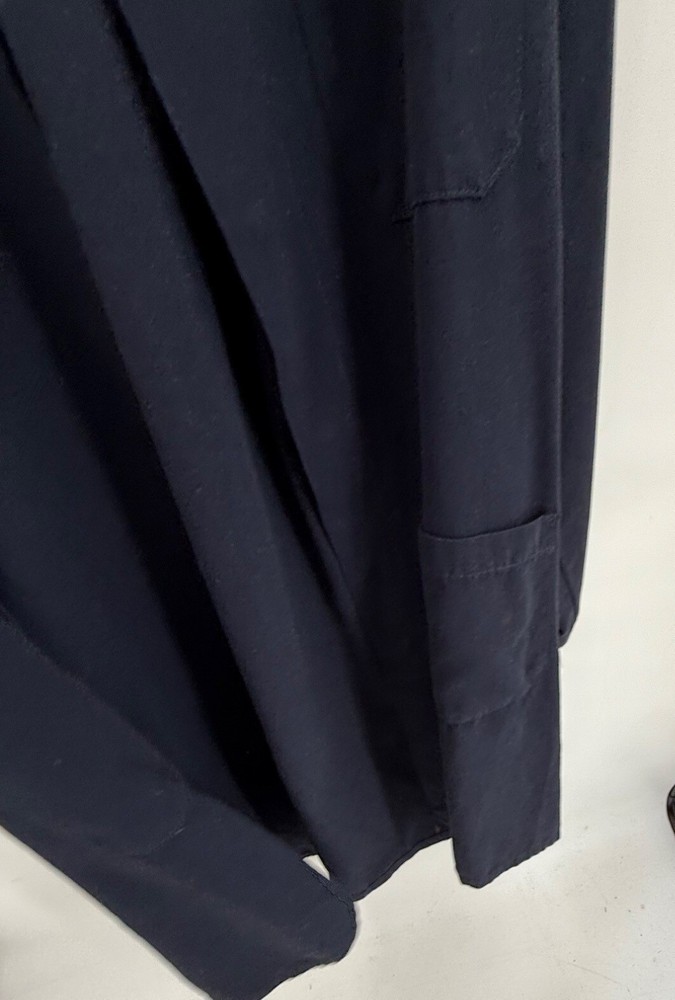 Bulwark FR Fire Retardant Concealed Snap Front Navy Blue Lab Coat Size XXL