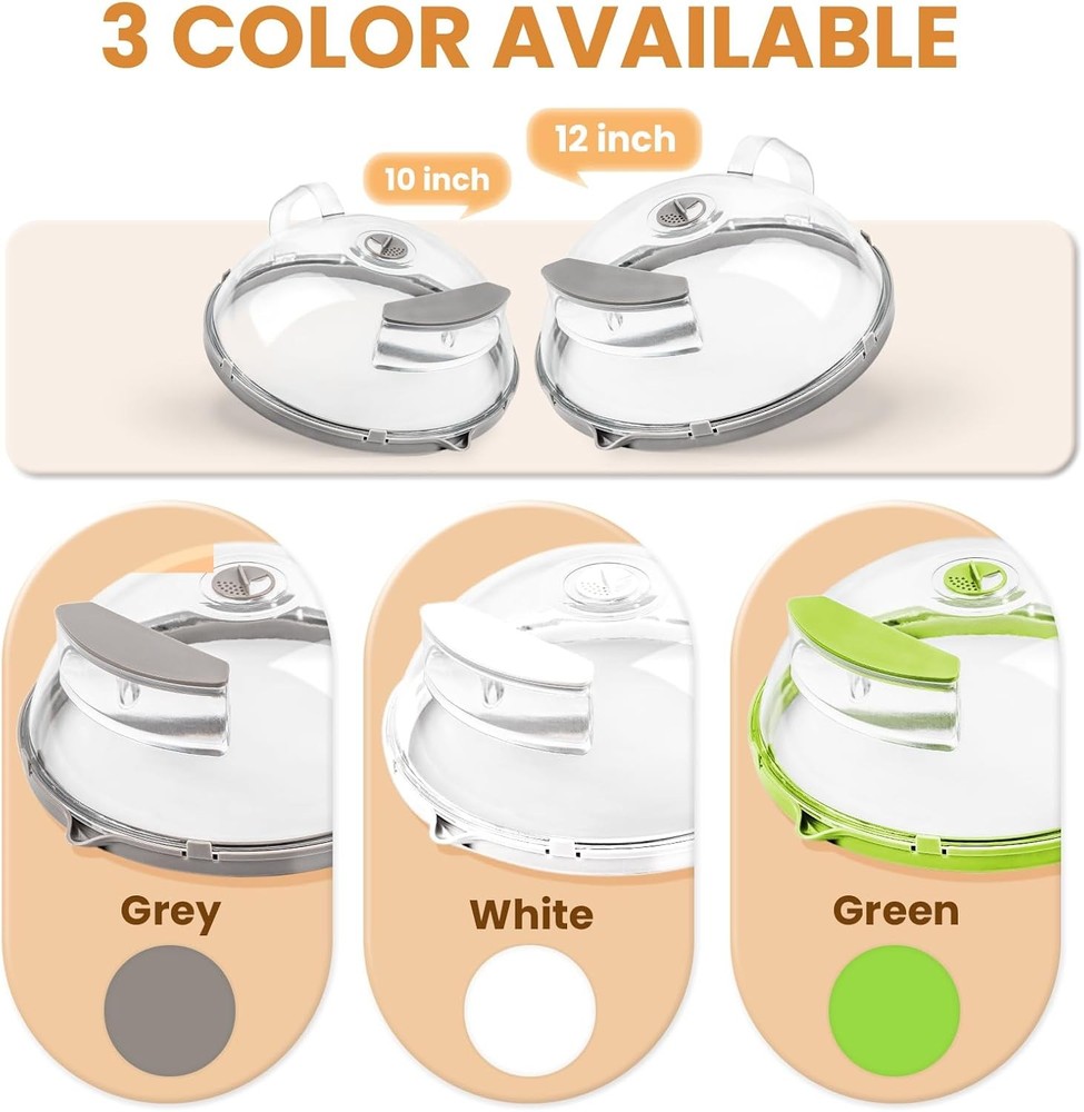Integrated Handle, Plate Covers, Splatter Guard, Cookware Lid, House Essentials