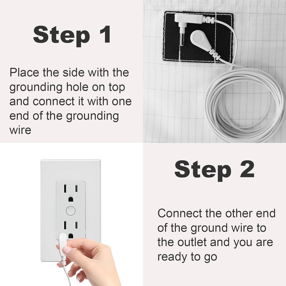 Universal Grounding Cord for Products, 15ft Replacement white