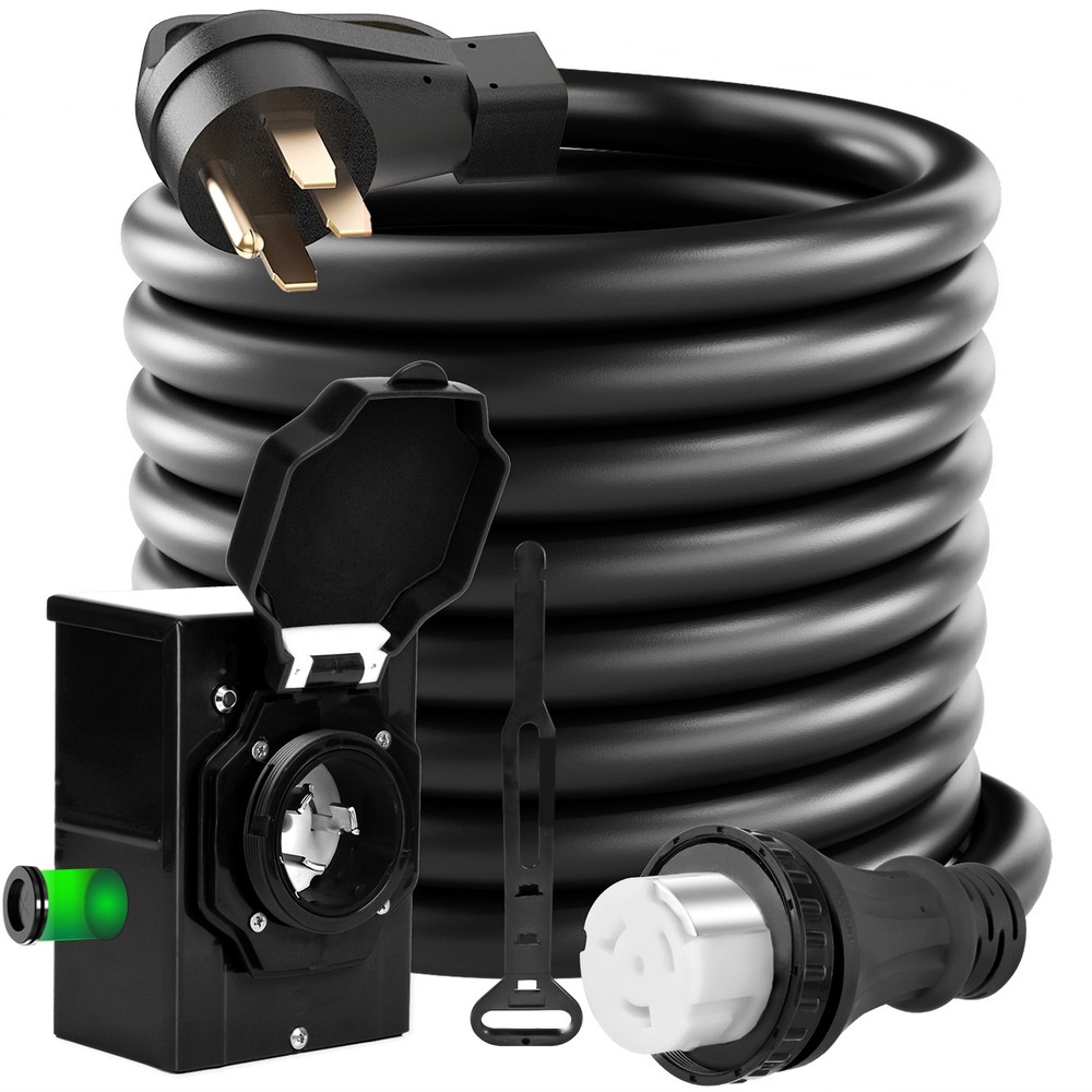 50Amp RV Power Generator Inlet Box NEMA L14-50P 125/250V 15-25FT Weatherproof US