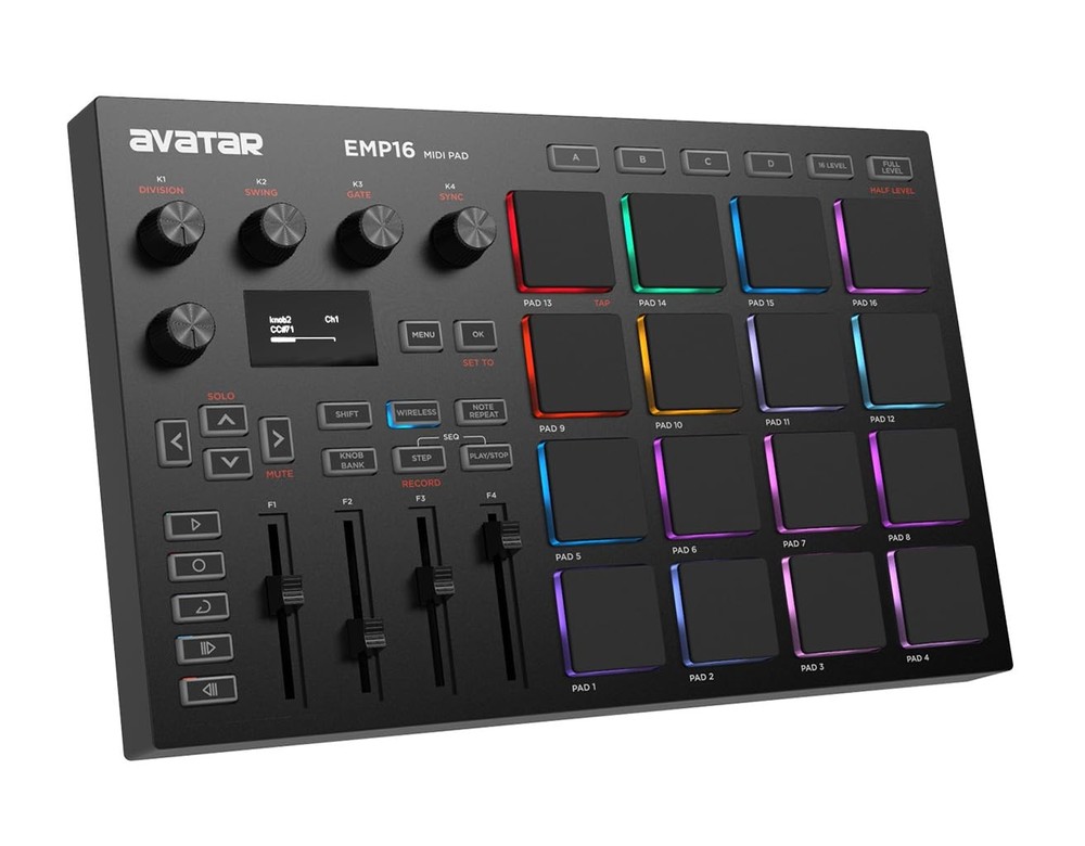 EMP16 MIDI Pad Controller Beat Maker Machine With Bluetooth, 16 RGB Velocity ...