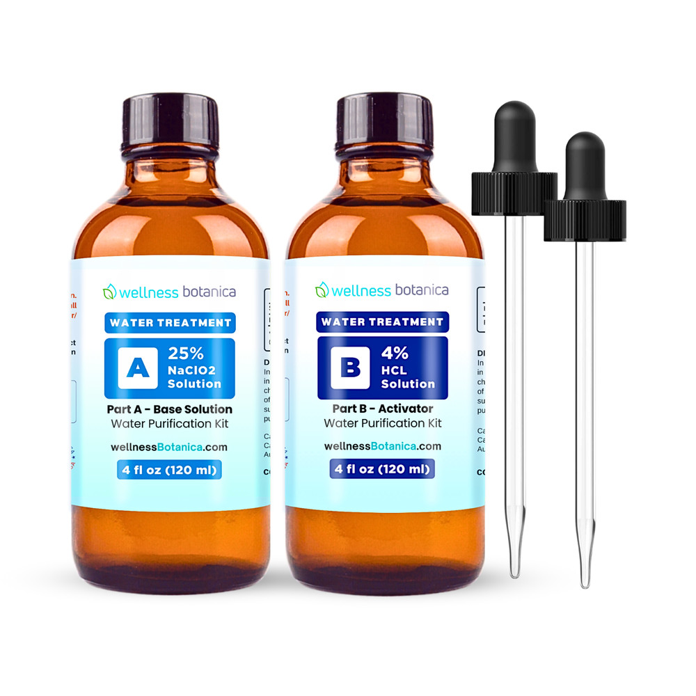 Water Purification Drops 4oz Part A&B Solution for Drinking Water Treatment