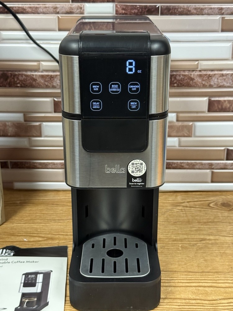 bella PRO Programmable Coffee Maker - STAINLESS STEEL/BLACK - TESTED - READ