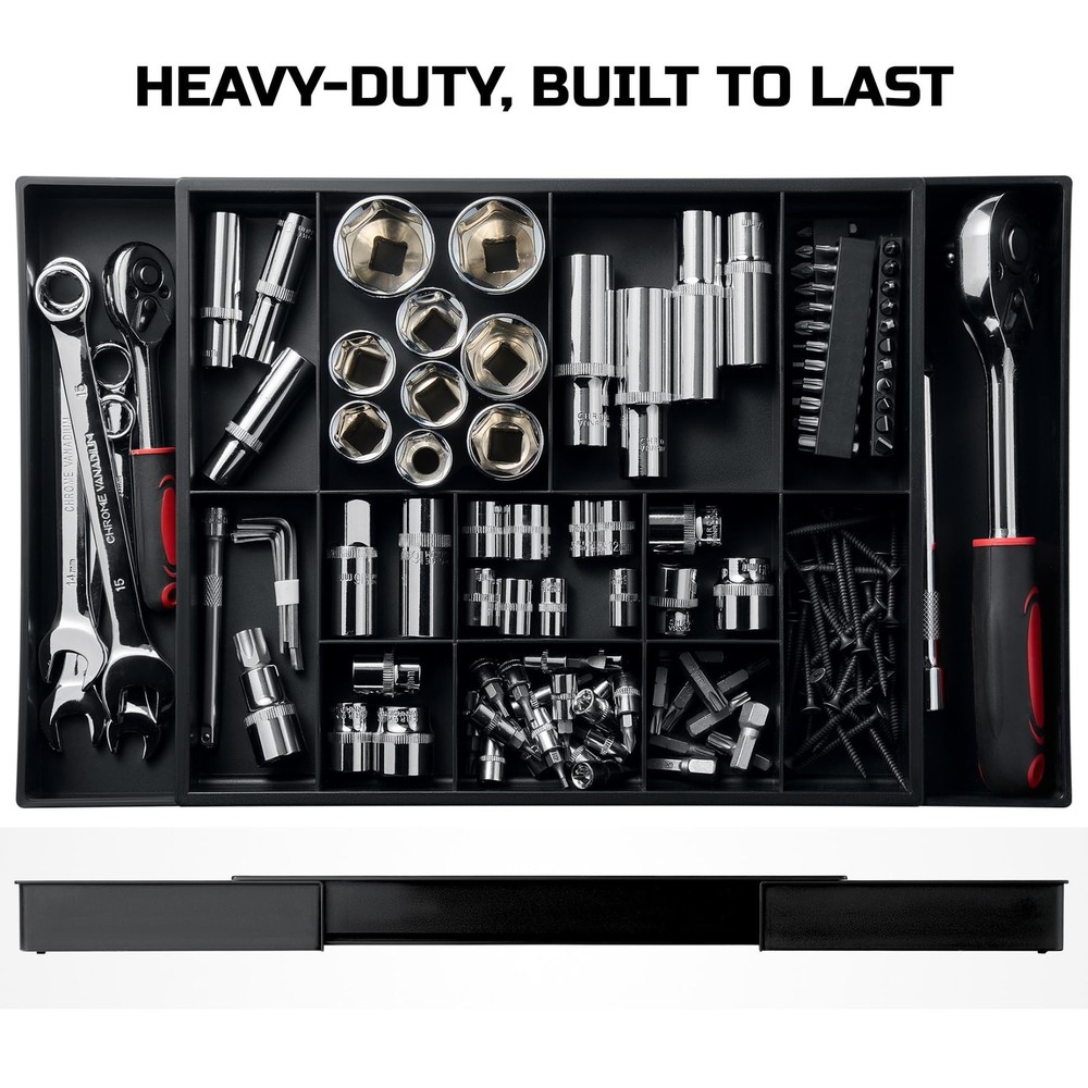 ONREVA Tool Box Organizer Tray Divider Set, Expandable Large Toolbox Storage ...