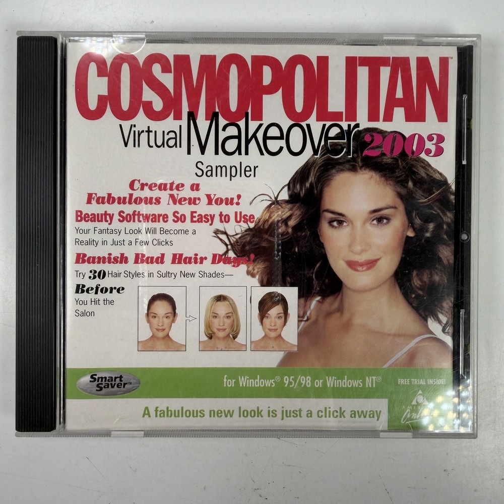 Cosmopolitan Virtual Makeover 2003 Sampler PC CD-ROM SmartSaver Windows 95 98 NT